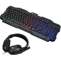 Комплект клавиатура + мышь с ковриком + наушники Oklick HS-HKM200G Hades фото 2